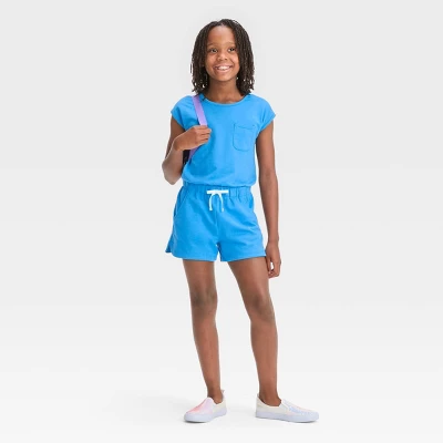 Girls' Short Sleeve Knit Romper - Cat & Jack™ 3 Girls' Short Sleeve Knit Romper - Cat & Jack™ - Image 2