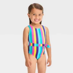 Toddler Girls' Striped Belted One Piece Swimsuit - Cat & Jack™ 7 Toddler Girls' Striped Belted One Piece Swimsuit - Cat & Jack™ -CAT and JACK Store GUEST d1421a61 0631 4584 9813 9ad053b6ed11