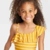 Girls' Striped One Piece Swimsuit - Cat & Jack™ Yellow -CAT and JACK Store GUEST d43c33ff c5d6 410d a7ce d7bc7c02fcda
