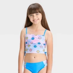 Girls' 'Stay Smiley' Midkini Swimwear Set - Cat & Jack™ -CAT and JACK Store GUEST d81ba38c 009e 4632 8ef1 b0fd76a985e1