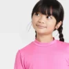 Girls' Solid Tunic Long Sleeve Rash Guard Swimsuit Top - Cat & Jack™️ Pink -CAT and JACK Store GUEST d8adc7ad 76ea 4684 b006 7aae278a7a00