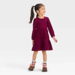 Toddler Girls' Dot Cozy A-Line Dress - Cat & Jack™ Red -CAT and JACK Store GUEST d9406be2 e22e 438a b6cf ccff49b6d79f