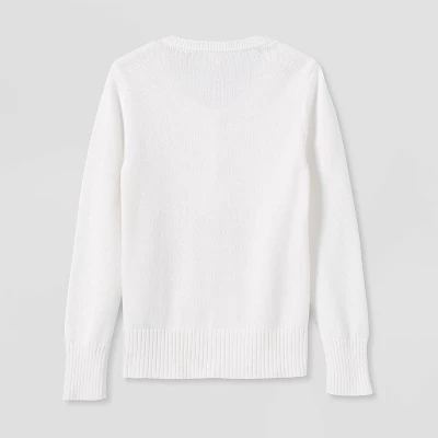 Girls' Crew Neck Cable Uniform Cardigan Sweater - Cat & Jack™ 3 Girls' Crew Neck Cable Uniform Cardigan Sweater - Cat & Jack™