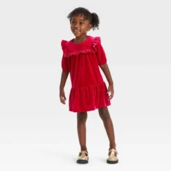 Toddler Girls' Solid Short Sleeve A-Line Dress - Cat & Jack™ Red -CAT and JACK Store GUEST de6ec20a 0aef 428f 8f52 90bd71089913