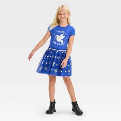 Girls' Hanukkah Tutu Skirt - Cat & Jack™ Cobalt Blue 4 Girls' Hanukkah Tutu Skirt - Cat & Jack™ Cobalt Blue - Image 2