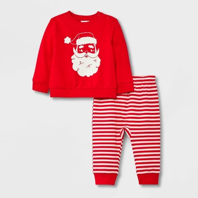 Baby 2pc Santa Fleece Graphic Top & Bottom Set - Cat & Jack™ Red 6 Baby 2pc Santa Fleece Graphic Top & Bottom Set - Cat & Jack™ Red - Image 4