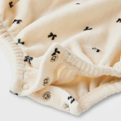 Baby Girls' Bow Printed Velour Romper - Cat & Jack™ 5 Baby Girls' Bow Printed Velour Romper - Cat & Jack™ - Image 3