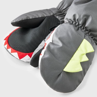 Toddler Boys' Shark Mittens - Cat & Jack™ Gray 3 Toddler Boys' Shark Mittens - Cat & Jack™ Gray