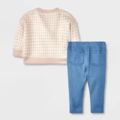 Baby Faux Gingham Sweater & Bottom Set - Cat & Jack⢠Light Brown