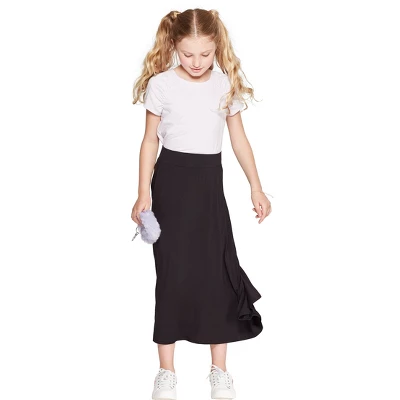Girls' Maxi Skirt - Cat & Jack™ Black 4 Girls' Maxi Skirt - Cat & Jack™ Black - Image 2