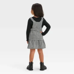 Toddler Girls' Gingham Checkered Skirtall Set - Cat & Jack™ Black