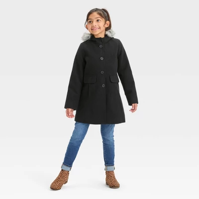 Girls' Faux Wool Jacket - Cat & Jack™ 4 Girls' Faux Wool Jacket - Cat & Jack™ - Image 2