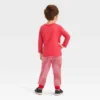 Toddler Boys' 2pc Santa Printed Long Sleeve Graphic T-Shirt And Fleece Jogger Pants Set - Cat & Jack™ Red -CAT and JACK Store GUEST ef3a70b7 d3bd 417a aeb2 eb36a0c00268