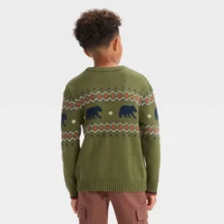 Boys' Bear Fair Isle Pullover Sweater - Cat & Jack⢠Green
