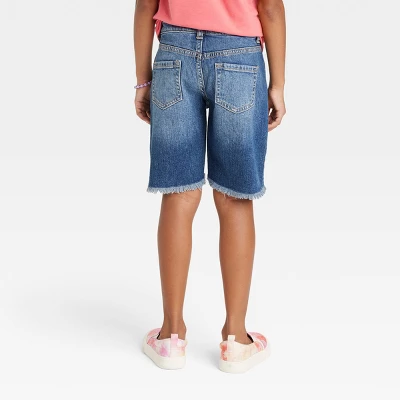 Girls' Destructed Relaxed Bermuda Jean Shorts - Cat & Jack™ 3 Girls' Destructed Relaxed Bermuda Jean Shorts - Cat & Jack™