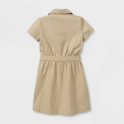 Girls' Short Sleeve Uniform Safari Dress - Cat & Jack™ 3 Girls' Short Sleeve Uniform Safari Dress - Cat & Jack™