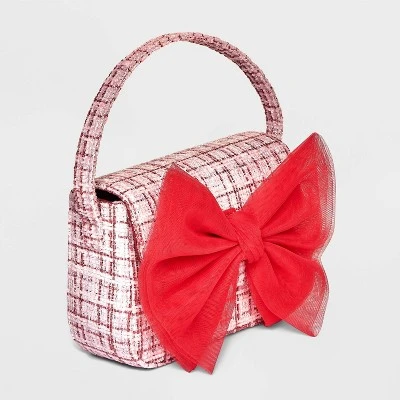 Toddler Girls' Bow Tote Bag - Cat & Jack™ Pink 3 Toddler Girls' Bow Tote Bag - Cat & Jack™ Pink