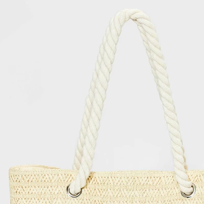 Girls' Heart Embroidered Tote Bag - Cat & Jack™ Off- White 4 Girls' Heart Embroidered Tote Bag - Cat & Jack™ Off- White - Image 3