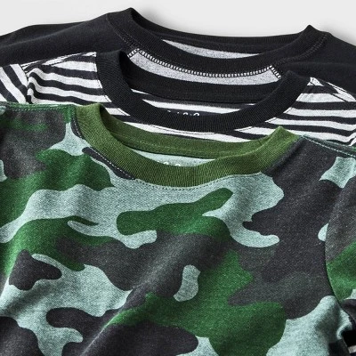 Toddler Boys' 3pk Camoflauge Long Sleeve Shirt - Cat & Jack™ Gray/Black 4 Toddler Boys' 3pk Camoflauge Long Sleeve Shirt - Cat & Jack™ Gray/Black - Image 2