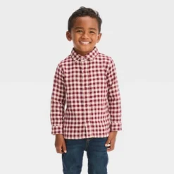 Toddler Boys' Long Sleeve Reversible Flannel Shirt - Cat & Jack™ Burgundy -CAT and JACK Store GUEST f9f55d5c 1dcc 4035 84c9 79b2e82b4120