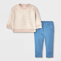 Baby Faux Gingham Sweater & Bottom Set - Cat & Jack™ Light Brown -CAT and JACK Store GUEST fb18db9d 8306 426b a4e0 24bb3523d0a0