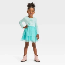 Toddler Girls' Unicorn Long Sleeve Dress - Cat & Jack™ Aqua Blue -CAT and JACK Store GUEST fb95e583 335a 4905 8078 a0cf503f9b88