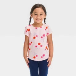 Toddler Girls' 3pk Short Sleeve T-Shirt - Cat & Jack™ Pink