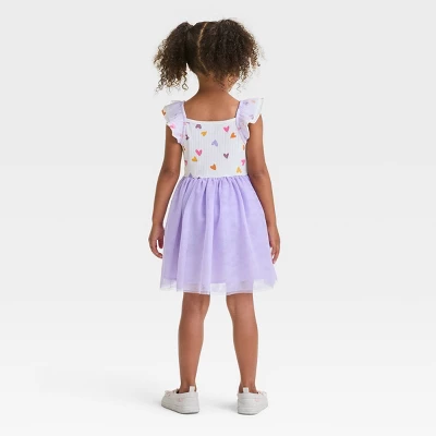 Toddler Girls' Lavender Hearts Dress - Cat & Jack™ Purple 3 Toddler Girls' Lavender Hearts Dress - Cat & Jack™ Purple