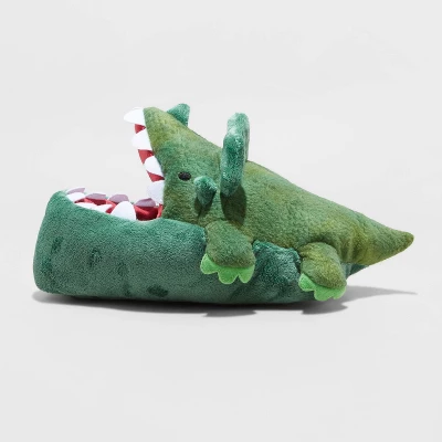 Boys' Dylan Dinosaur Ankle Biter Slippers - Cat & Jack™ Green 3 Boys' Dylan Dinosaur Ankle Biter Slippers - Cat & Jack™ Green
